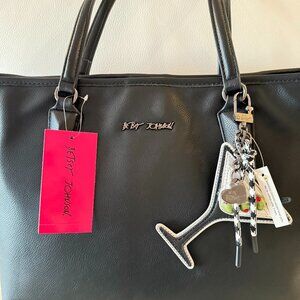 NWT BETSEY JOHNSON XOTOTO TOTE SHOULDER BAG W MARTINI CHARM
